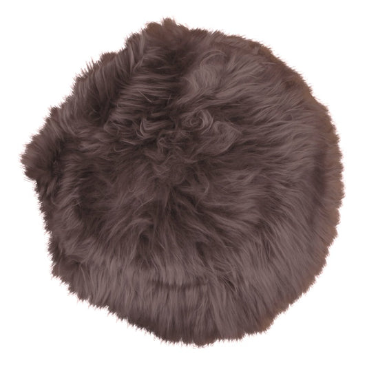 House Nordic ApS - Zitting van lamsleer - Echt lamsleer, Bruin - Ø35 cm - Deco Delights