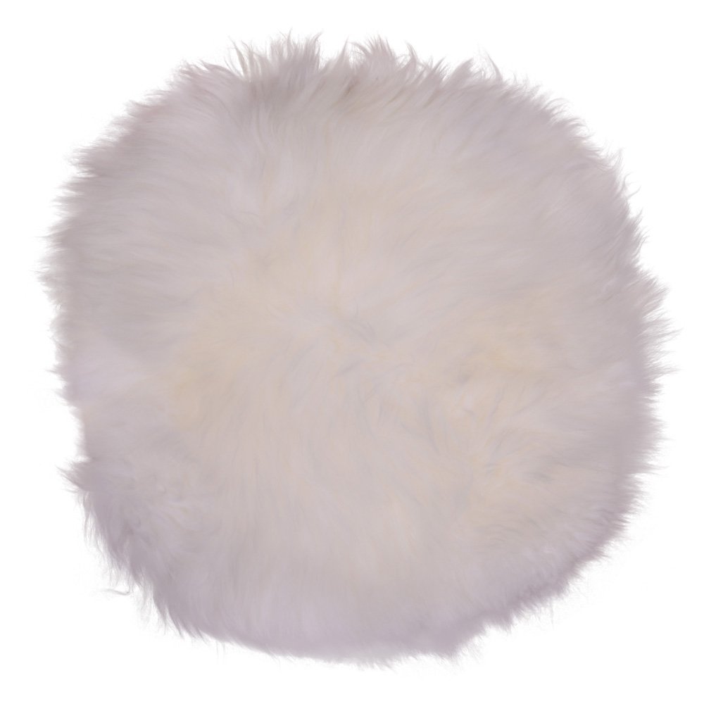 House Nordic ApS - Zitting van lamsleer - Echt lamsleer, Ivoor - Ø35 cm - Deco Delights