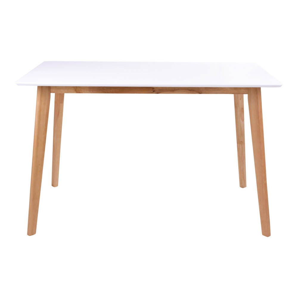 Vojens Dining Table - Eettafel in wit en naturel 120x70xh75 cm