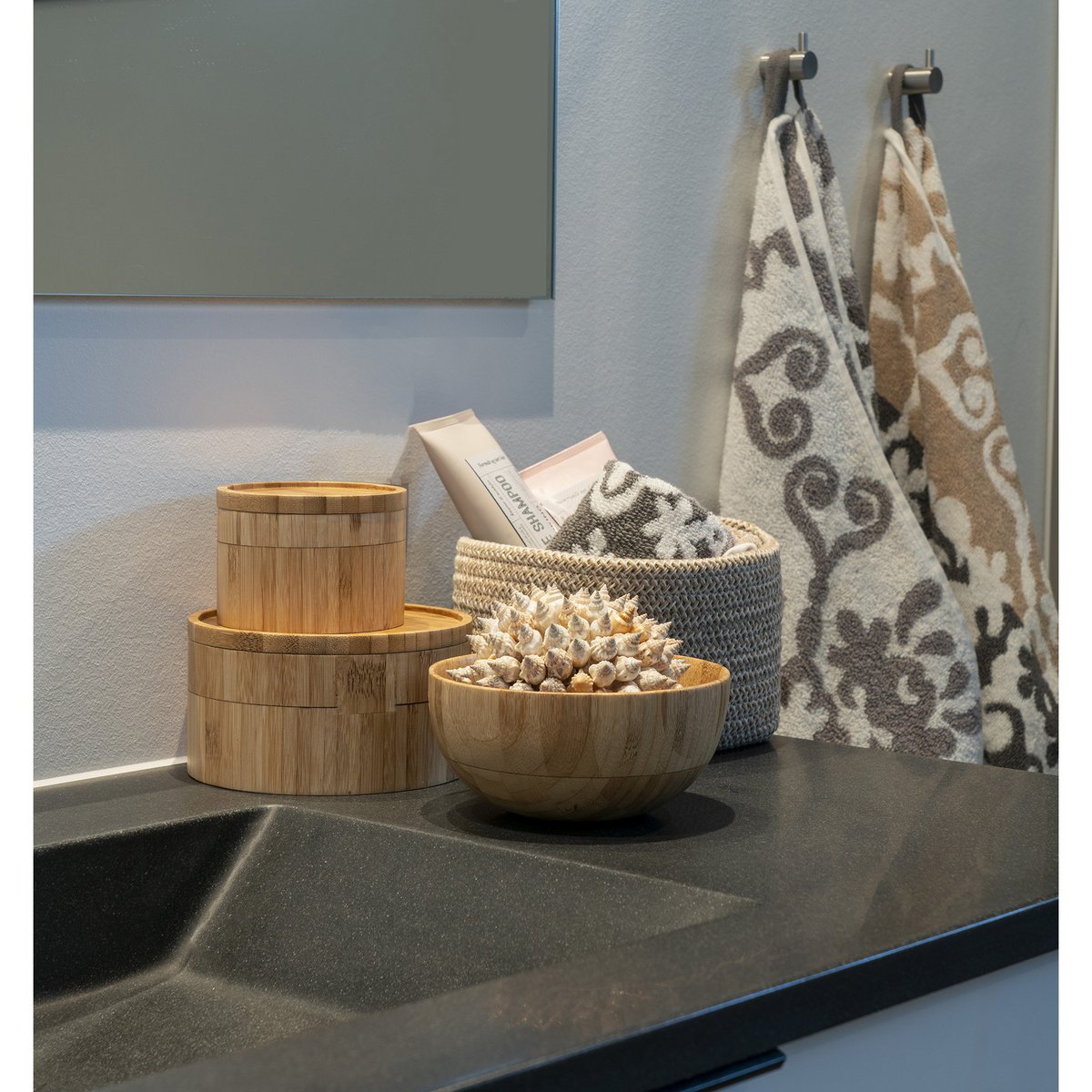 House Nordic ApS - Chefalu Bowl - Kom, bamboe, naturel, set van 2 - Deco Delights