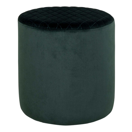 House Nordic ApS - Ejby Poef - Donkergroen, Fluweel, Ø34x36cm - Deco Delights Poef