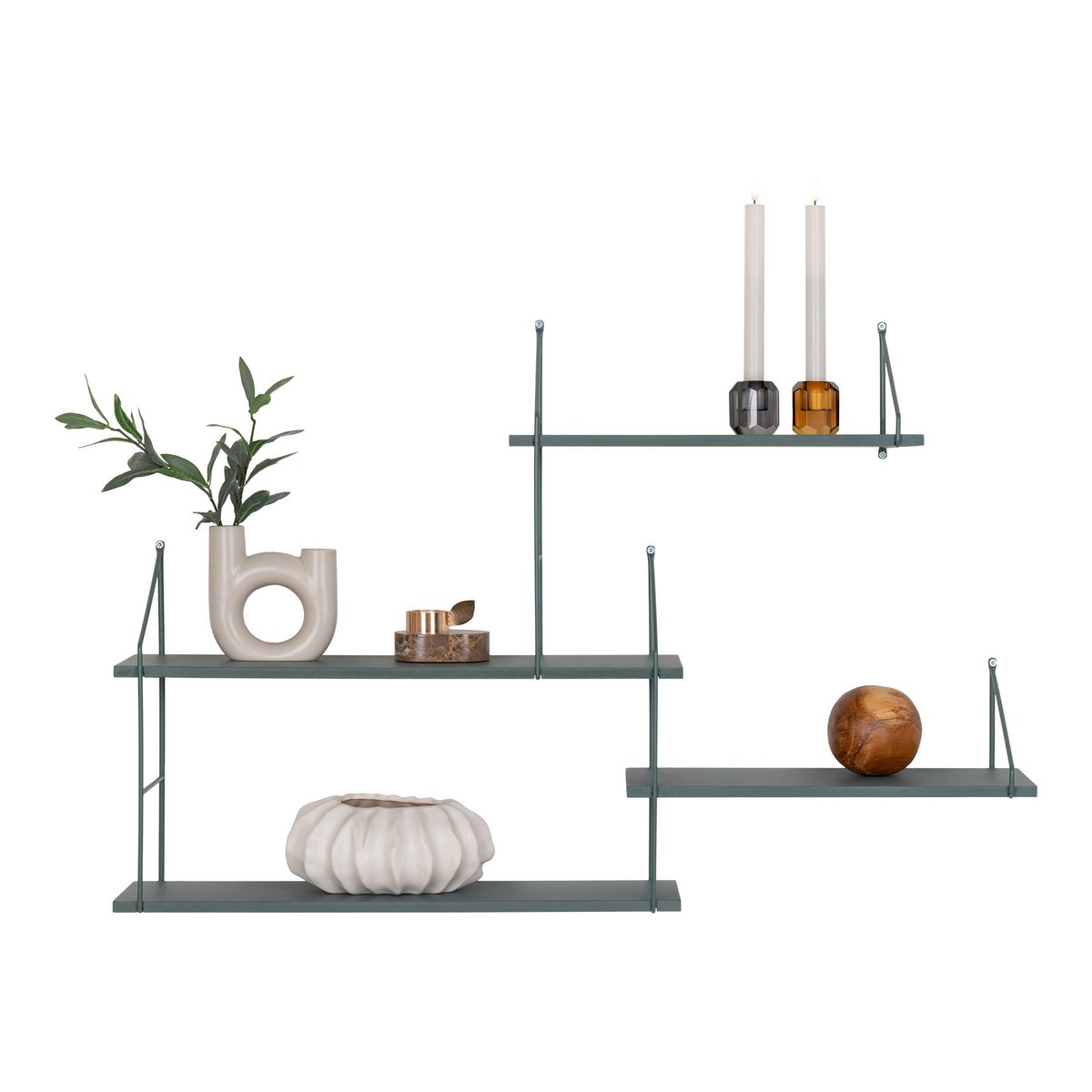 House Nordic ApS - Harlem Plank - Zwart/groen - Deco Delights Wandplank