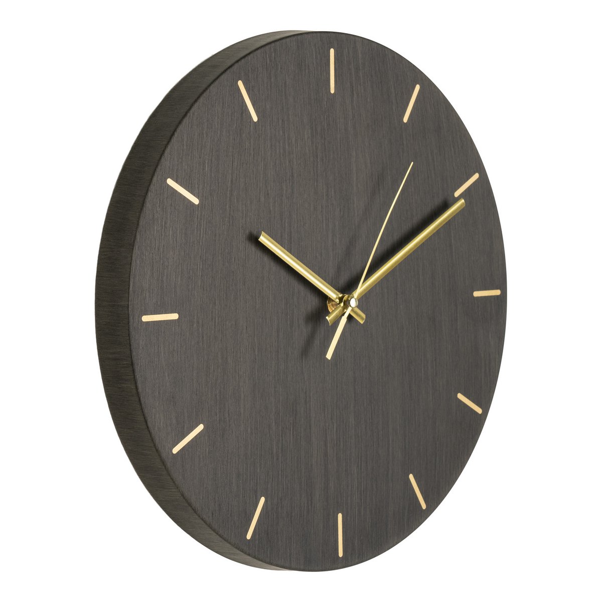 House Nordic ApS - House Nordic ASTI - Wandklok - Metaal, Donkerbruin, Houtstructuur, Ø 30 cm - Deco Delights Wandklok