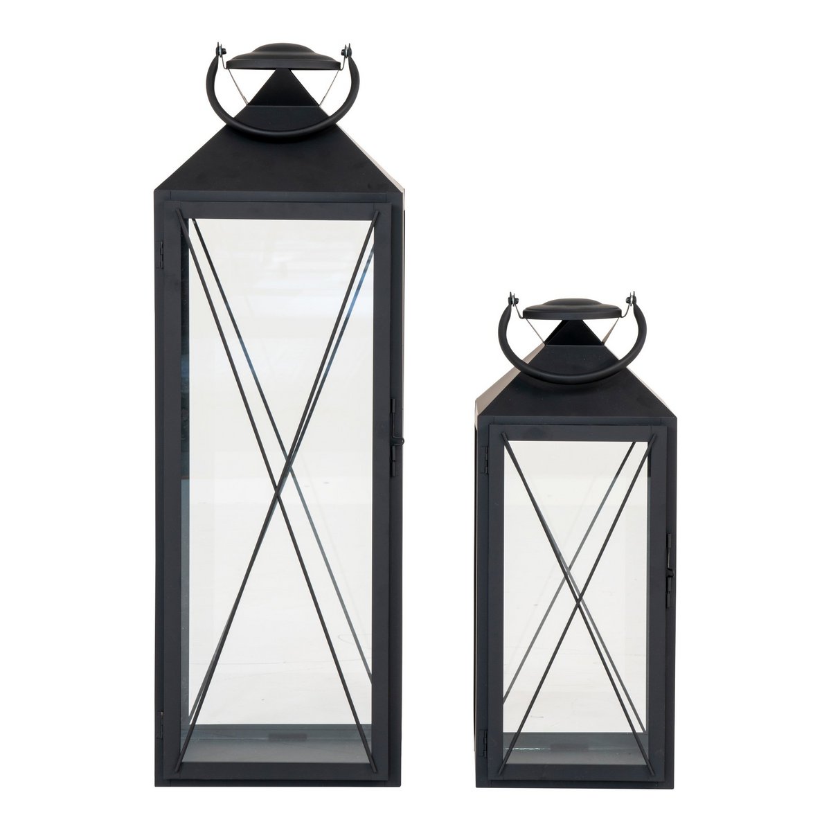 House Nordic ApS - House Nordic CASA - Lantaarn - Staal/Glas, Zwart, set van 2 - Deco Delights Lantaarn