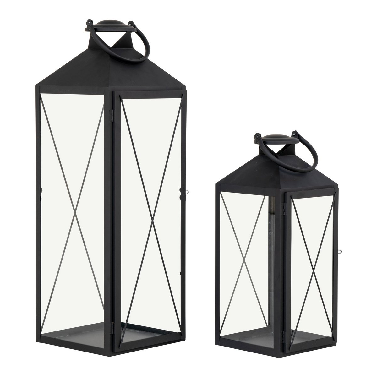 House Nordic ApS - House Nordic CASA - Lantaarn - Staal/Glas, Zwart, set van 2 - Deco Delights Lantaarn