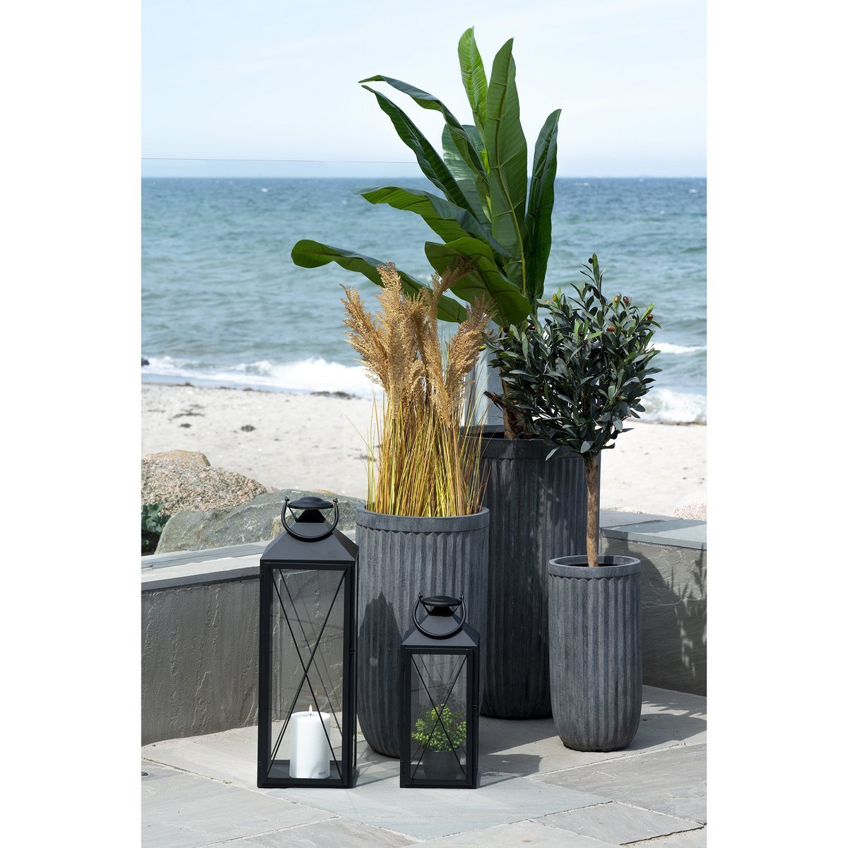 House Nordic ApS - House Nordic CASA - Lantaarn - Staal/Glas, Zwart, set van 2 - Deco Delights Lantaarn