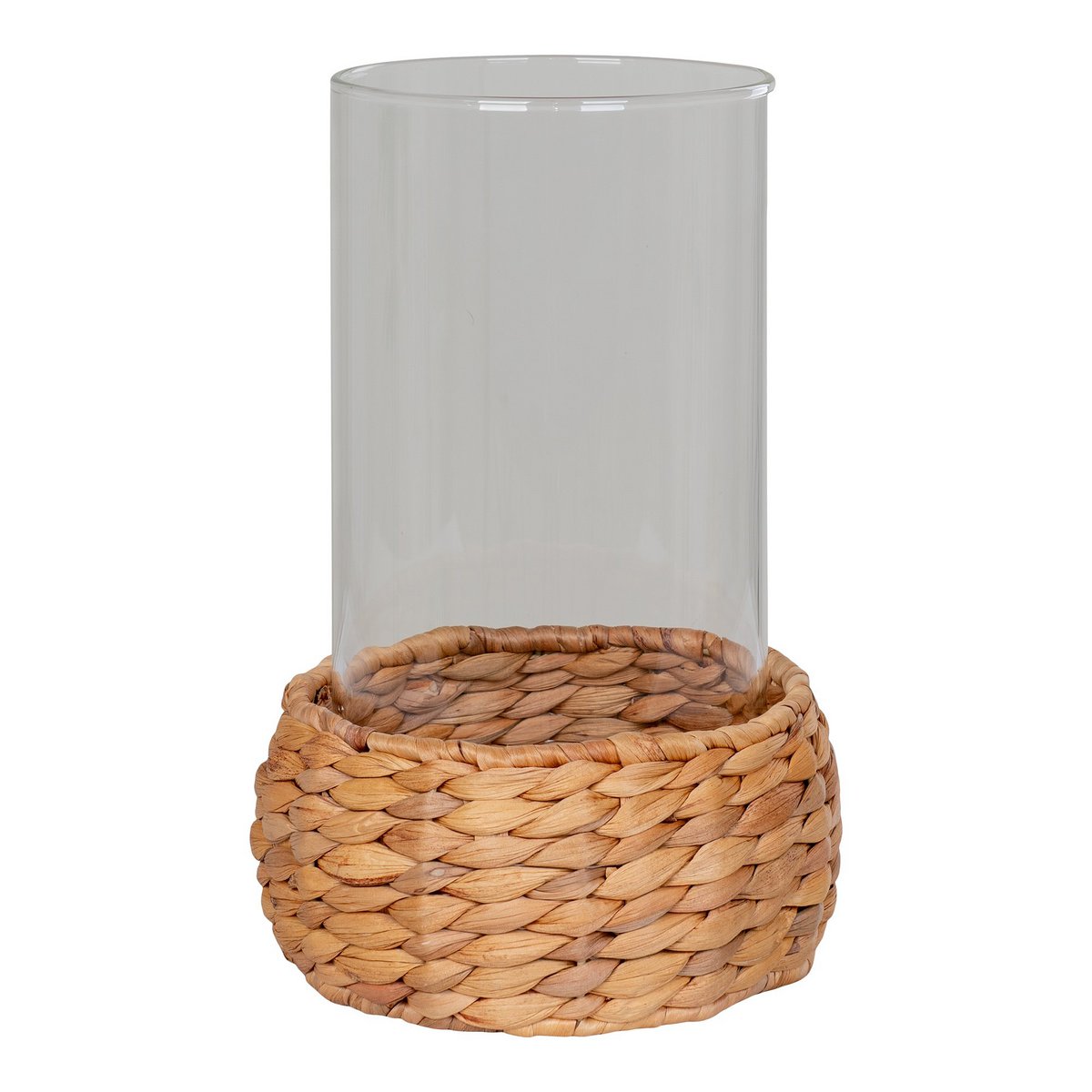 House Nordic ApS - House Nordic HURICANE - Kandelaar - Waterhyacint/Glas, Lichtbruin-Rotan - Deco Delights Kandelaar