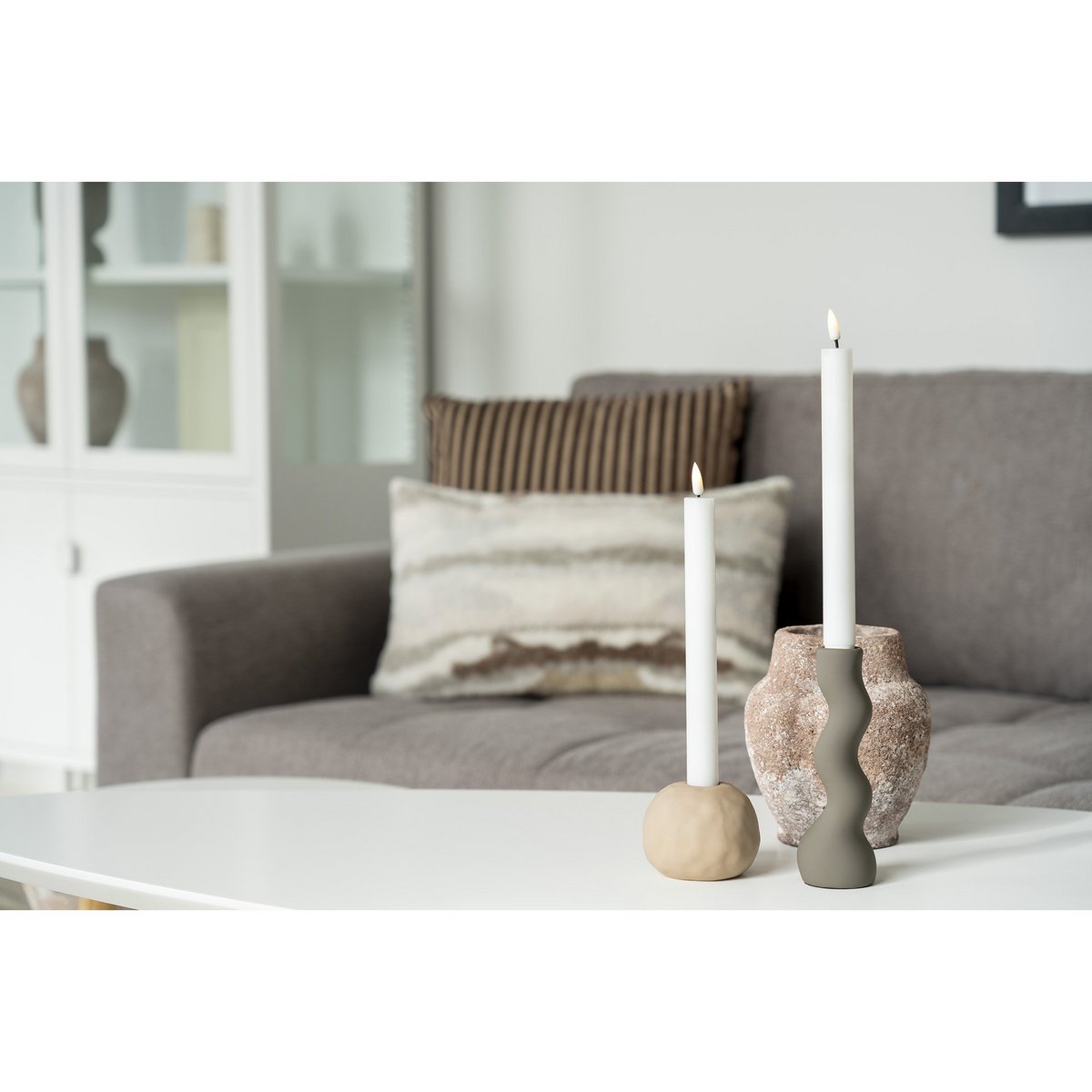 House Nordic ApS - House Nordic - Kandelaar - Keramiek, Bruin - Deco Delights Kandelaar