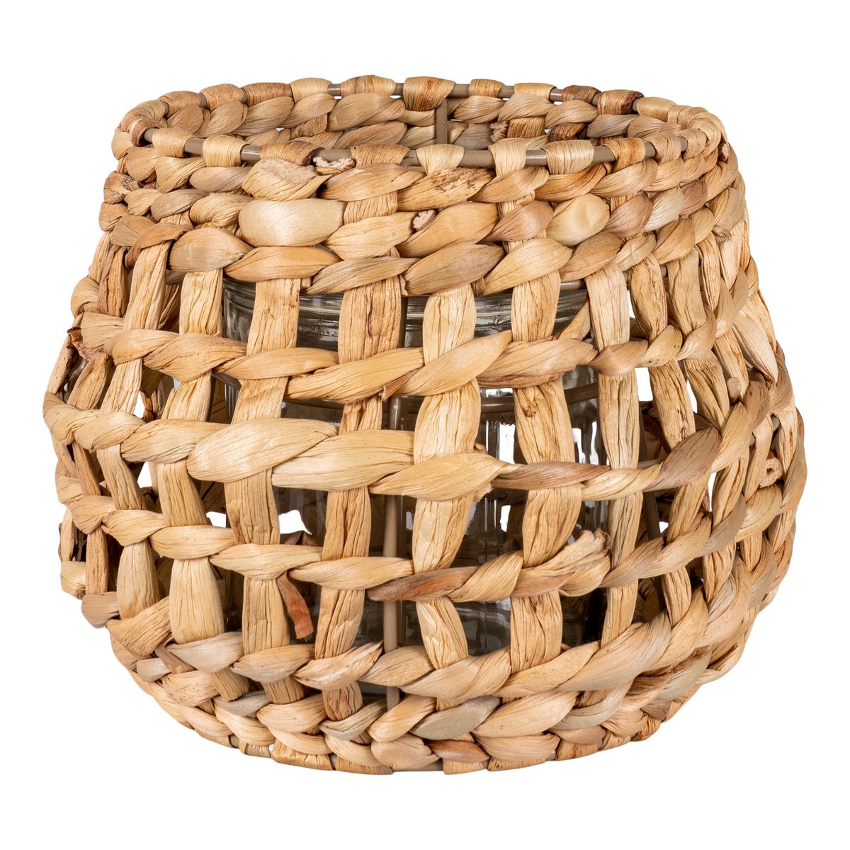 House Nordic ApS - House Nordic - Kandelaar - Waterhyacint/Glas, Lichtbruin-Rotan - Deco Delights Kandelaar