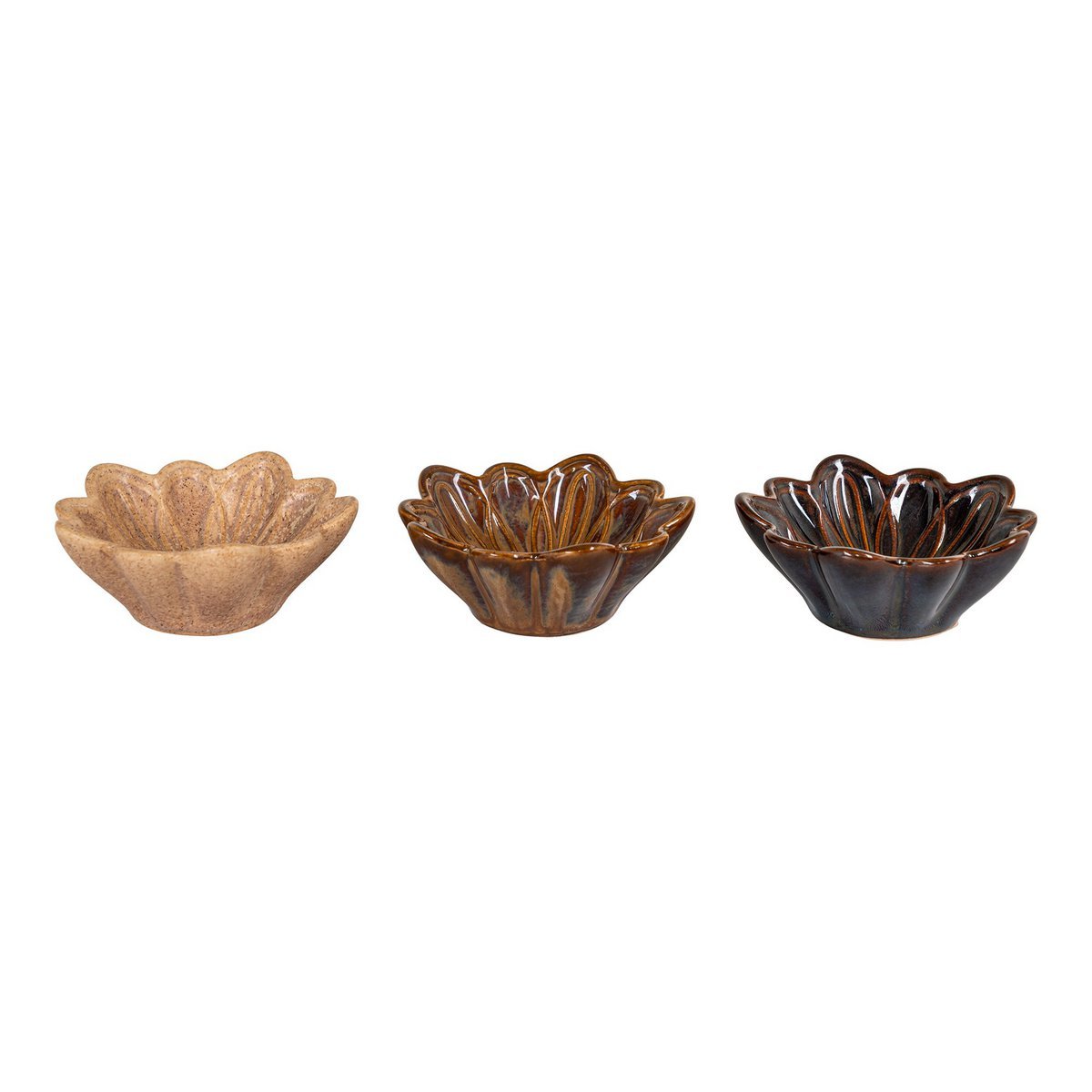 House Nordic ApS - House Nordic Kom - Beige / Bruin / Donkerbruin (set van 3) - Deco Delights Waxinelichthouder