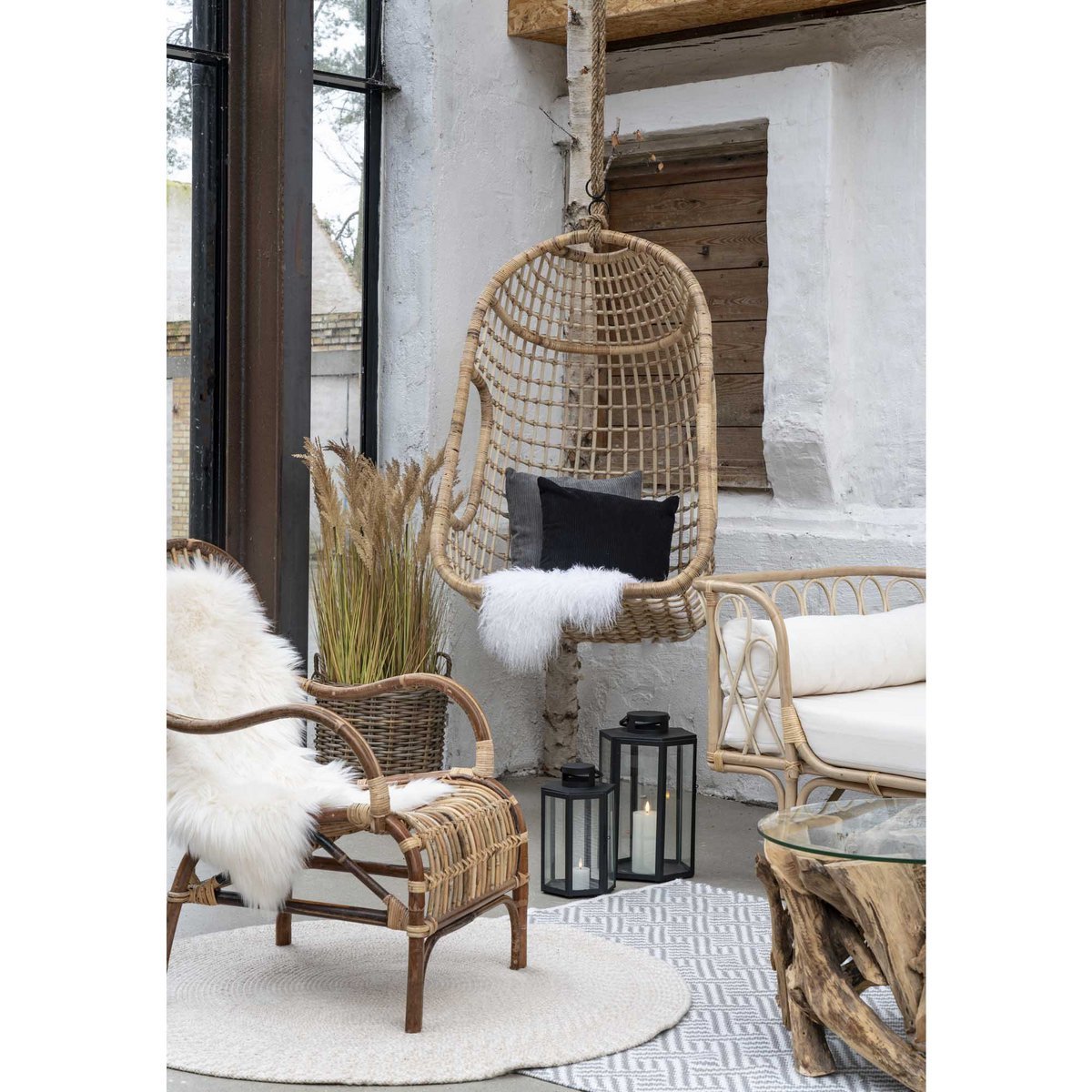 House Nordic ApS - House Nordic MILOS - Lantaarn - Staal/Glas, Zwart, set van 2 - Deco Delights Lantaarn