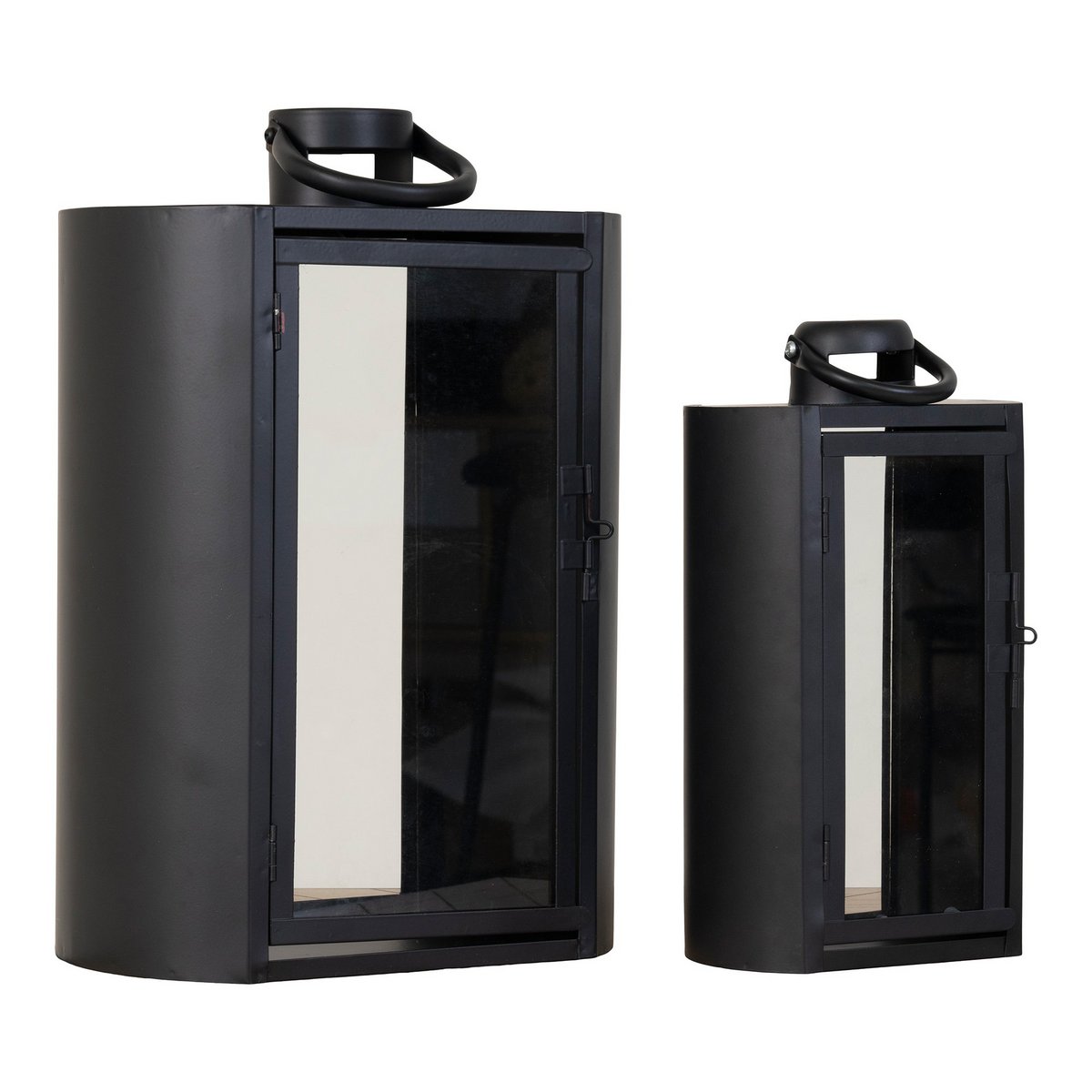House Nordic ApS - House Nordic TOLOSA - Lantaarn - Staal/Glas, Zwart, set van 2 - Deco Delights Lantaarn