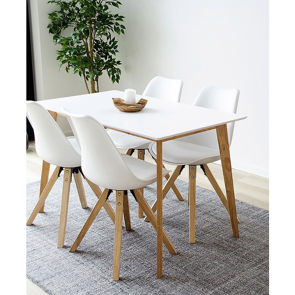House Nordic ApS - Vojens Dining Table - Eettafel in wit en naturel 120x70xh75 cm - Deco Delights Eettafel
